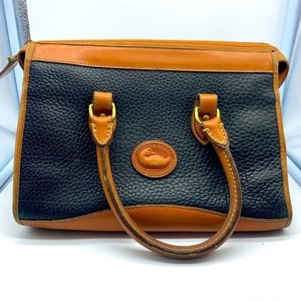 DOONEY & BOURKE black pebbled leather vintage tote bag